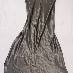 Neiman Marcus Shimmering Silver Maxi Dress